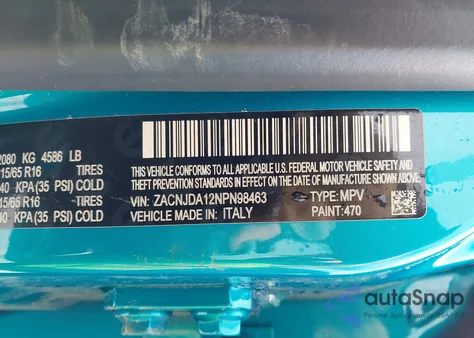 2022 Jeep Renegade Sport 4X4 z USA, uszkodzony, nr VIN ZACNJDA12NPN98463